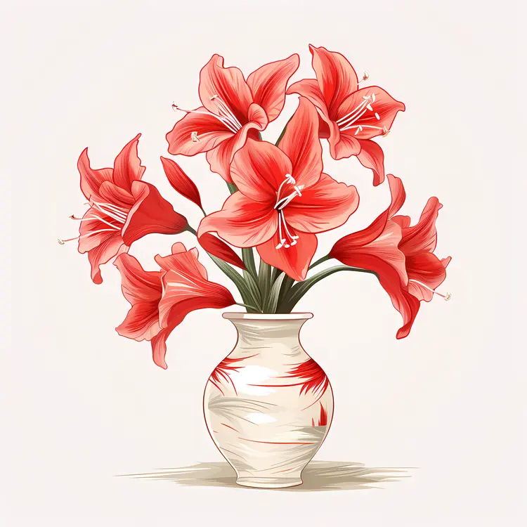 Red Flowers in a Vase