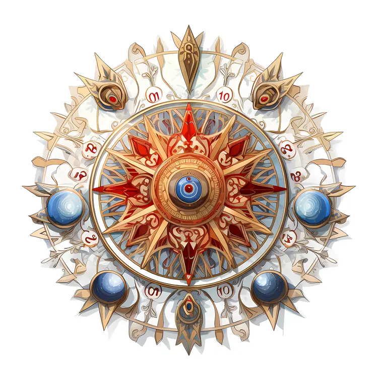 Astrological Clock with Zodiac Symbols