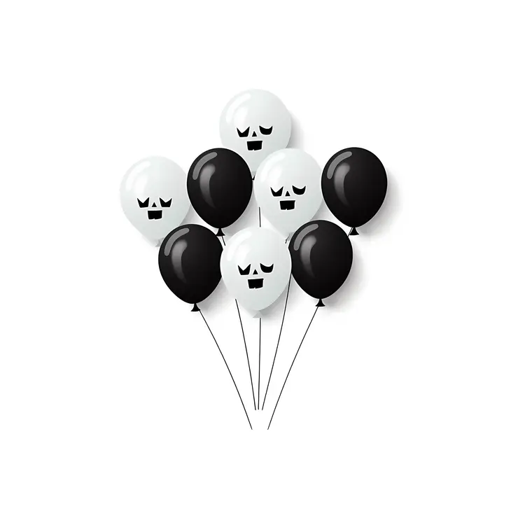 Black and White Skull Balloons for Festive Celebrations