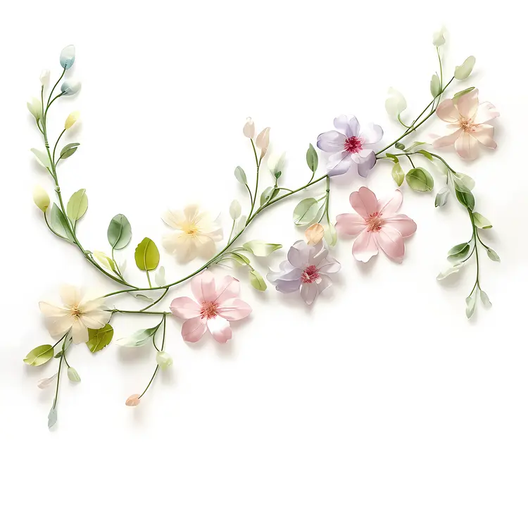 Delicate Pastel Flowers in Artistic Design