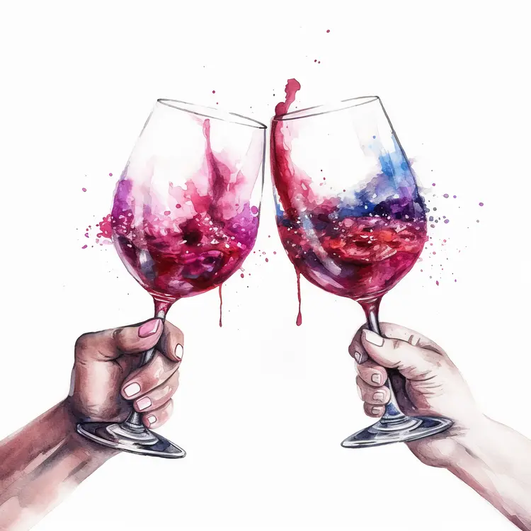 Cheers with Wine Glasses in Celebration