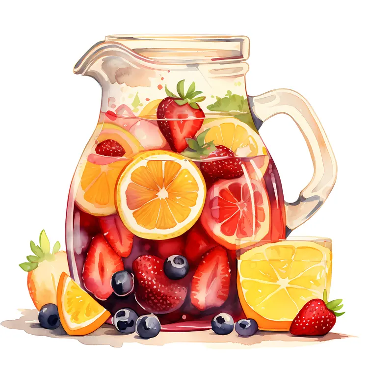 Refreshing Fruit Punch with Strawberries and Lemons