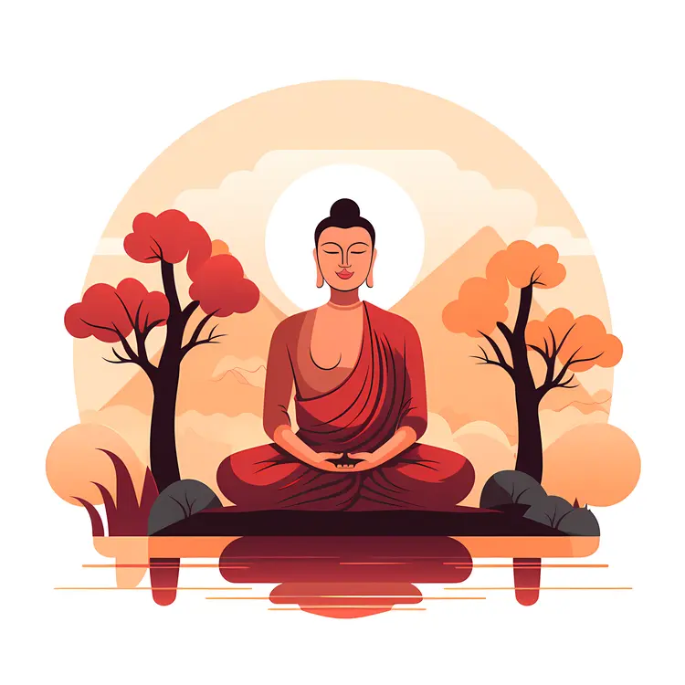 Buddha in Nature Illustration