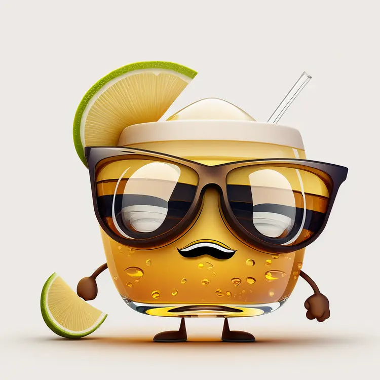 Cute Drink with Sunglasses and Lime