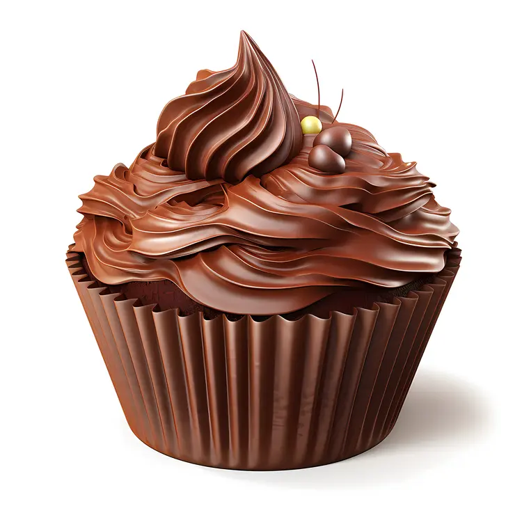 Chocolate Cupcake with Decorative Frosting
