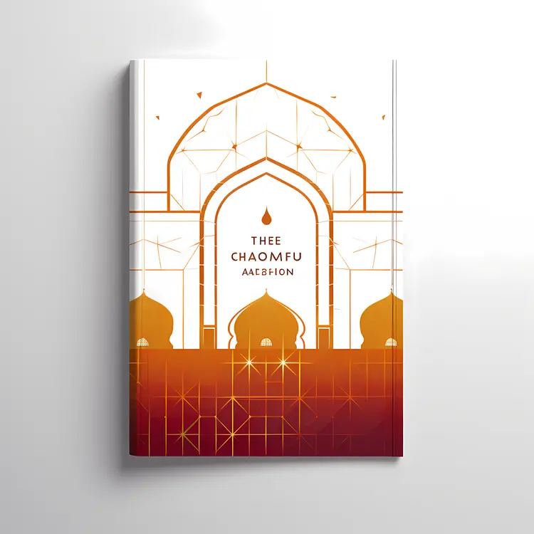 Beautiful Book with Mosque Illustration for Ramadan