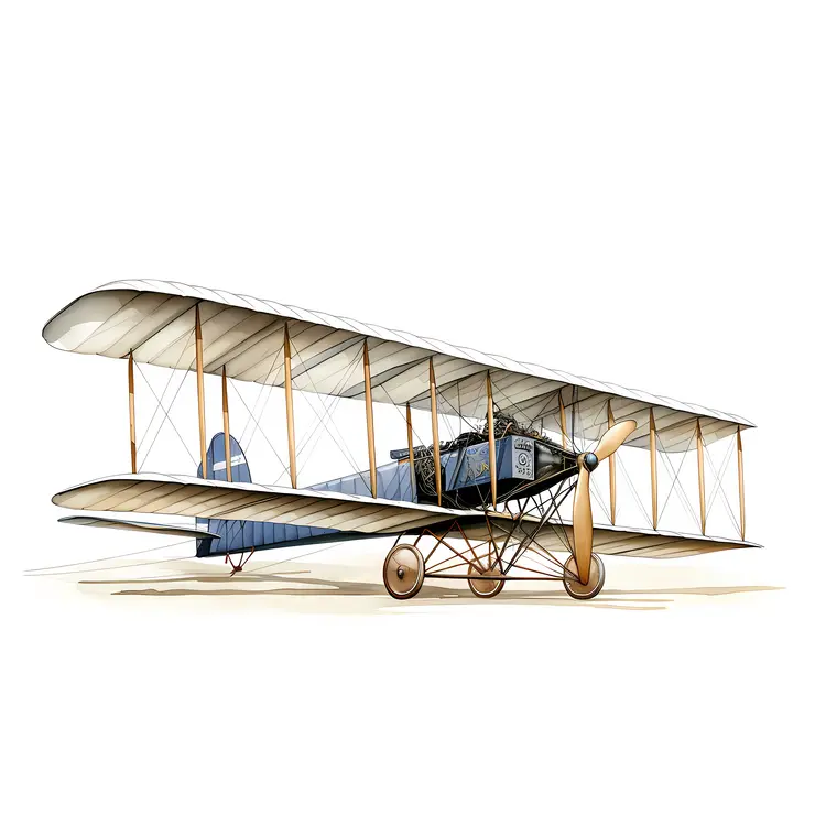 Vintage Biplane Illustration