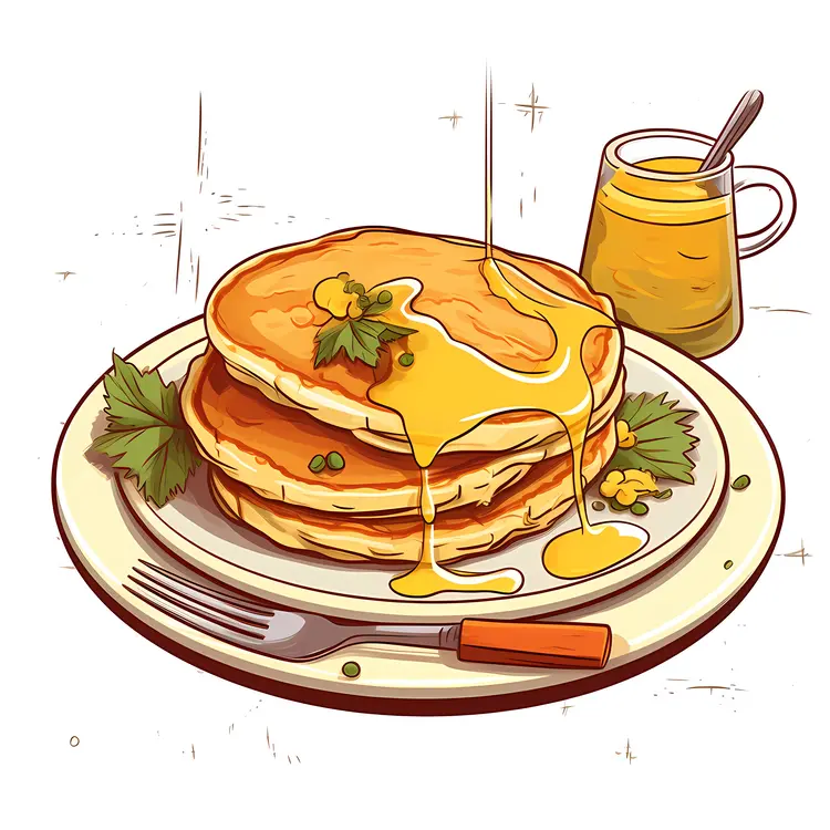 Pancakes with Syrup and Butter