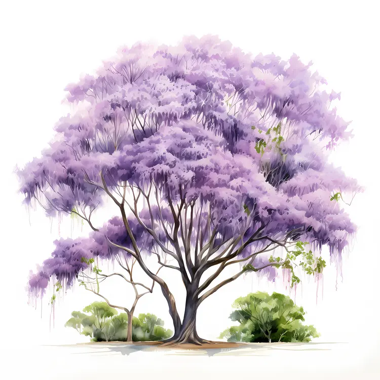Purple Tree with Delicate Flowers