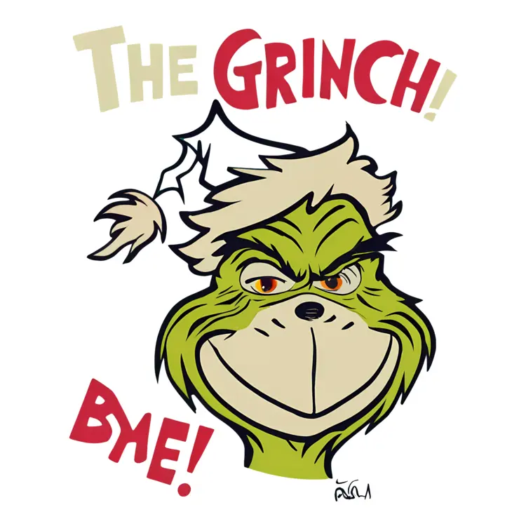 Grinch with Santa Hat