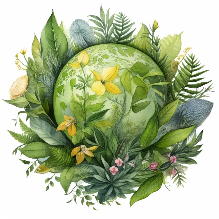 Earth Encircled by Vibrant Greenery