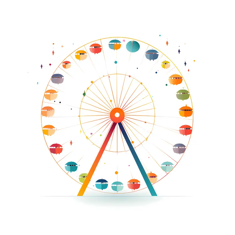 Colorful Ferris Wheel with Gondolas