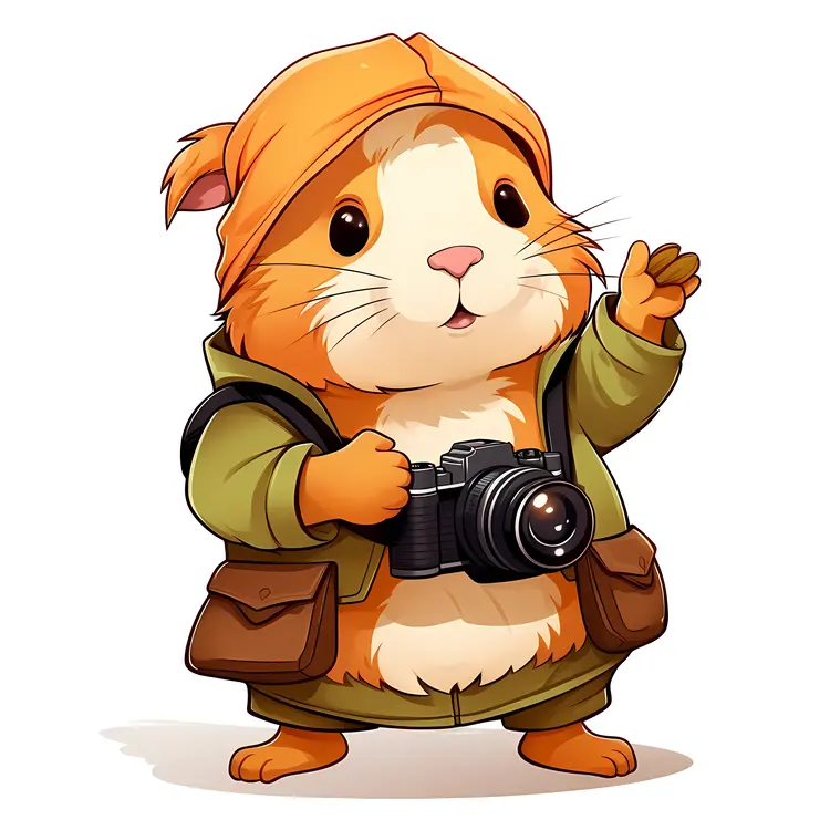 Adventurous Hamster with Camera