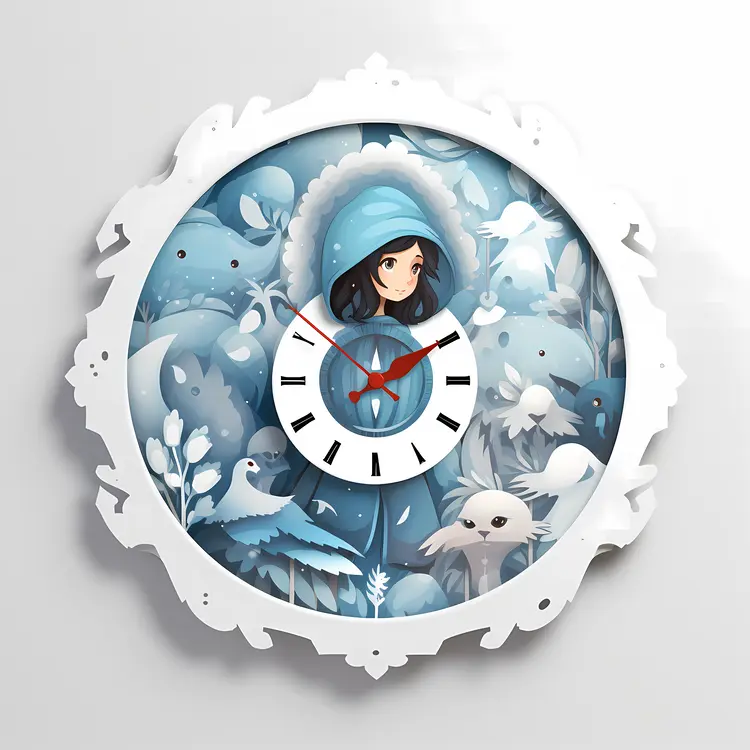Girl with Hood Clock