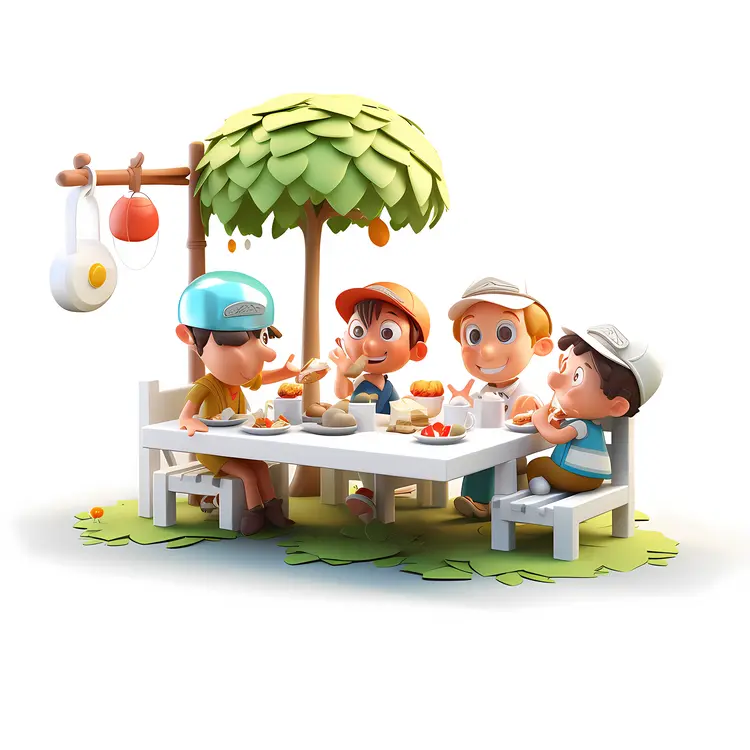 Kids Eating Outdoors