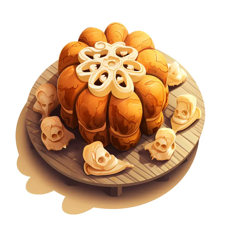 Decorated Bread with Skulls for Day of the Dead