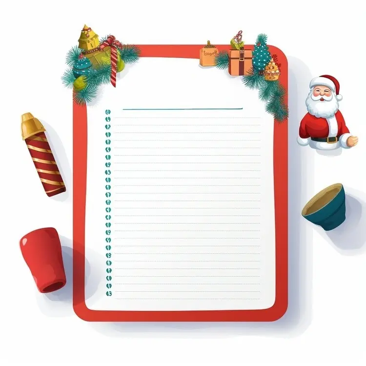 Christmas Themed Clipboard with Decorations