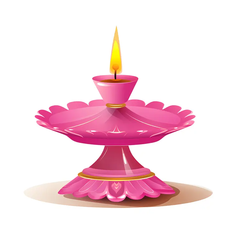 Lovely Pink Candle with Holder
