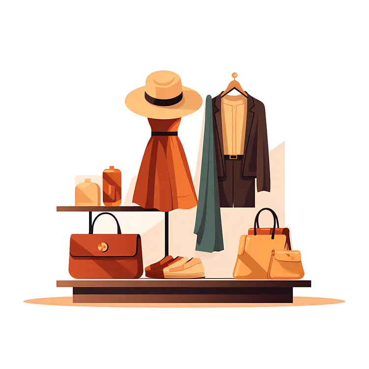Chic Fashion Display with Hats and Bags
