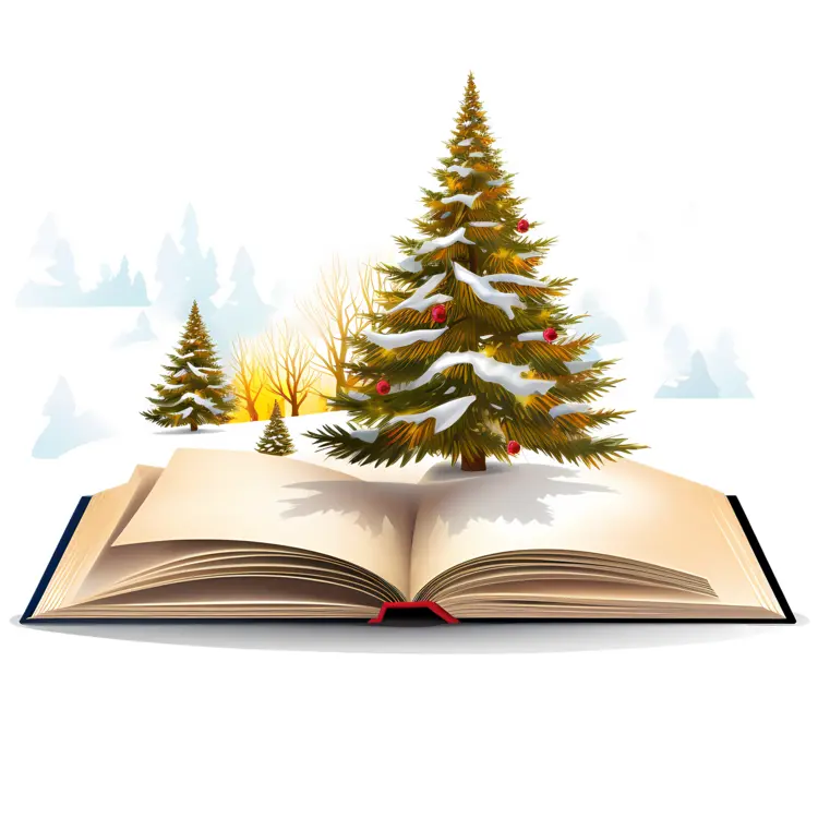 Christmas Tree in an Open Book