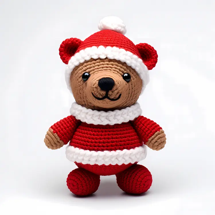 Crochet Bear in Santa Outfit