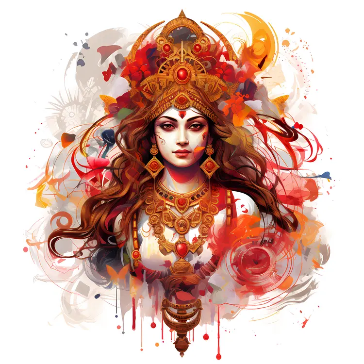 Goddess Portrait with Ornate Headgear