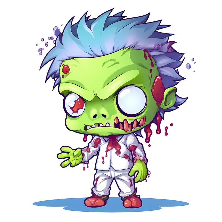 Cute Cartoon Zombie Character for Halloween