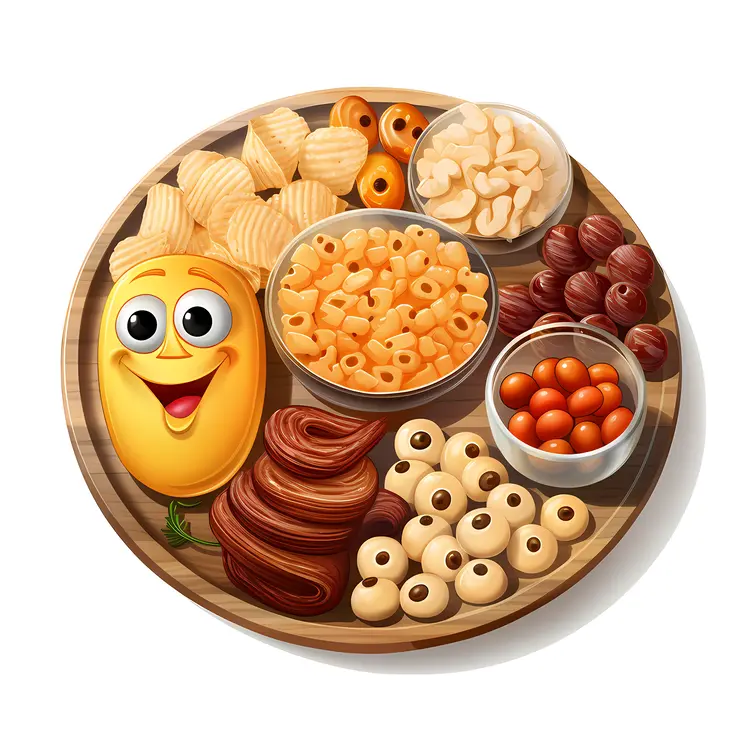 Snack Platter with Cartoon Face