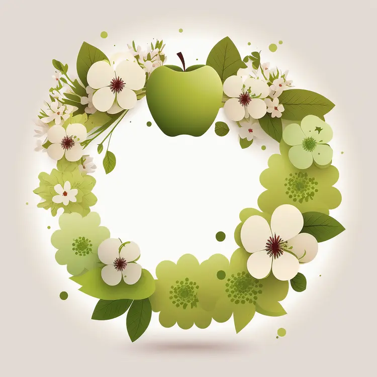 Beautiful Green Apple Floral Wreath