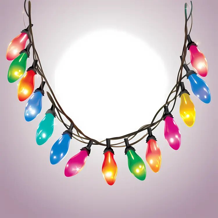 Vibrant String of Festive Lights
