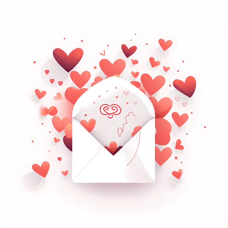 Heart Envelope with Love Symbols
