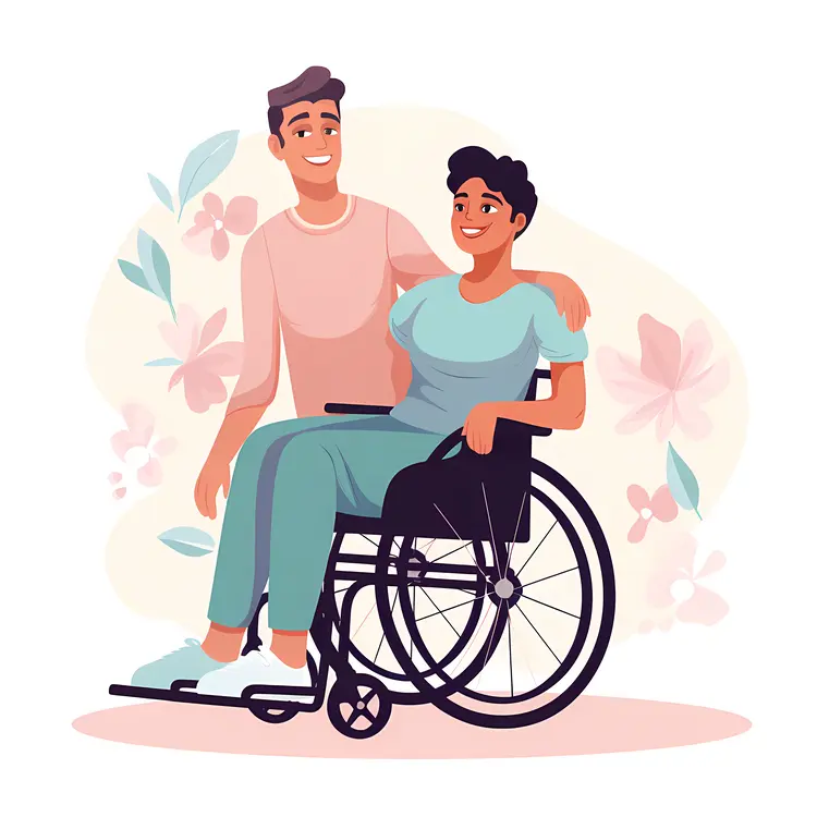 Person in Wheelchair with Companion