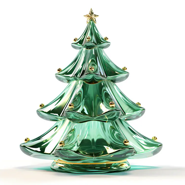 Glass Christmas Tree with Ornaments