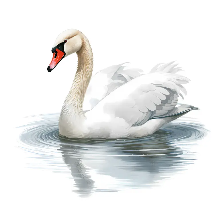 Elegant White Swan on Calm Water