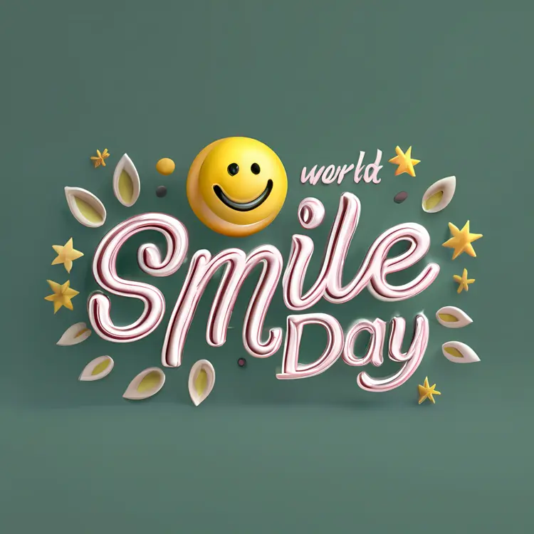 Smiley Face with Stars for World Smile Day