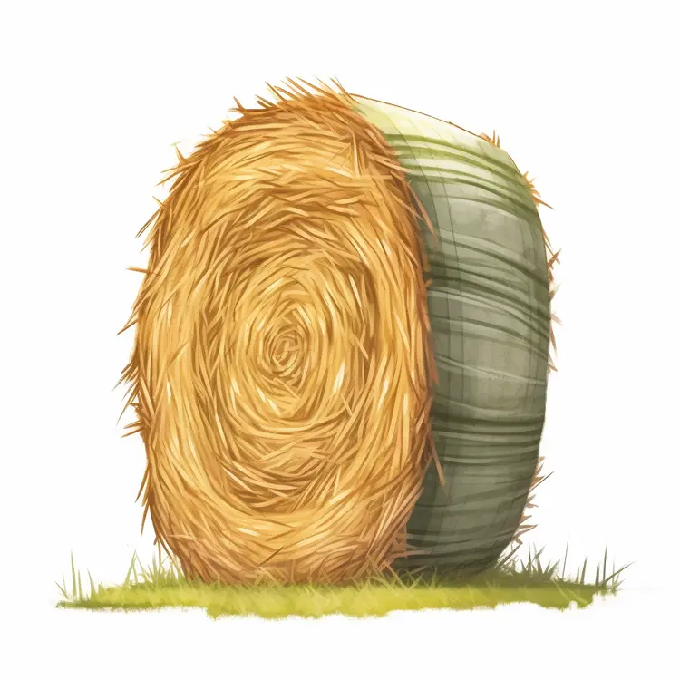 Yellow Hay Bale Illustration