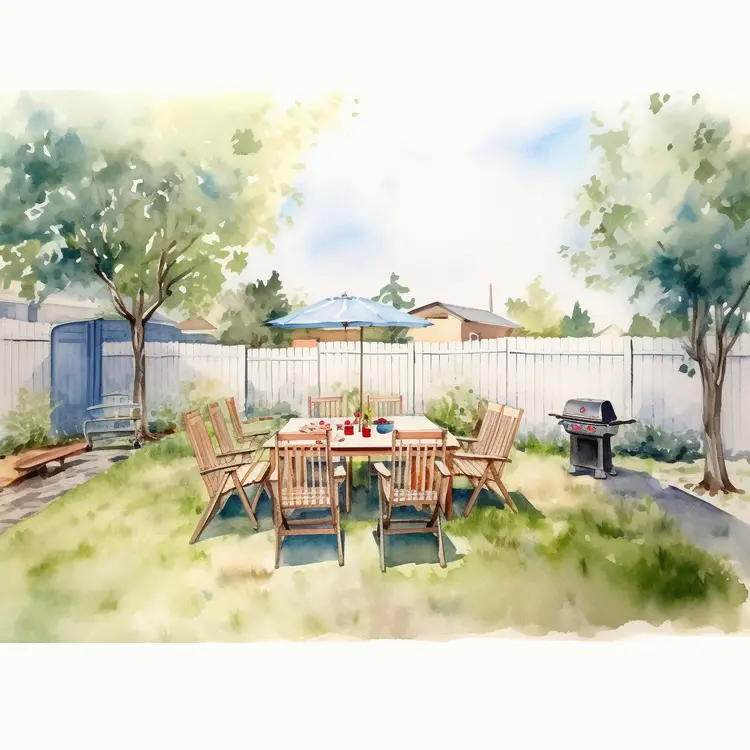 Cozy Outdoor Dining Set in a Sunny Backyard