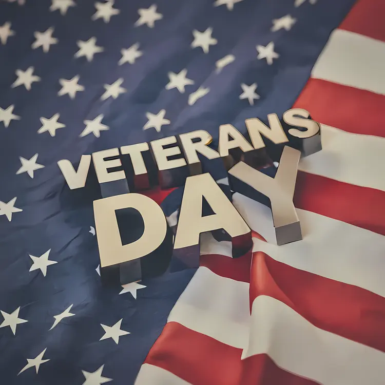 Veterans Day with American Flag Background