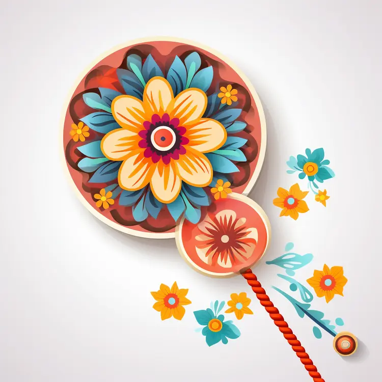Colorful Traditional Drum with Floral Design