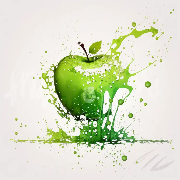 Artistic Green Apple Splash