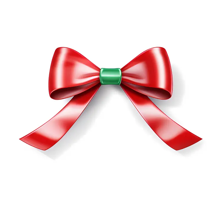 Red Bow with Green Center for Christmas