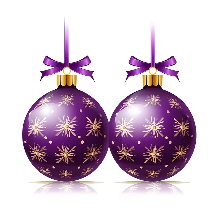 Purple Christmas Ornaments with Bows