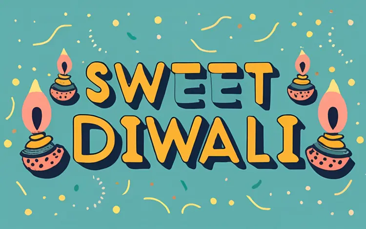 Sweet Diwali Celebration with Festive Lamps