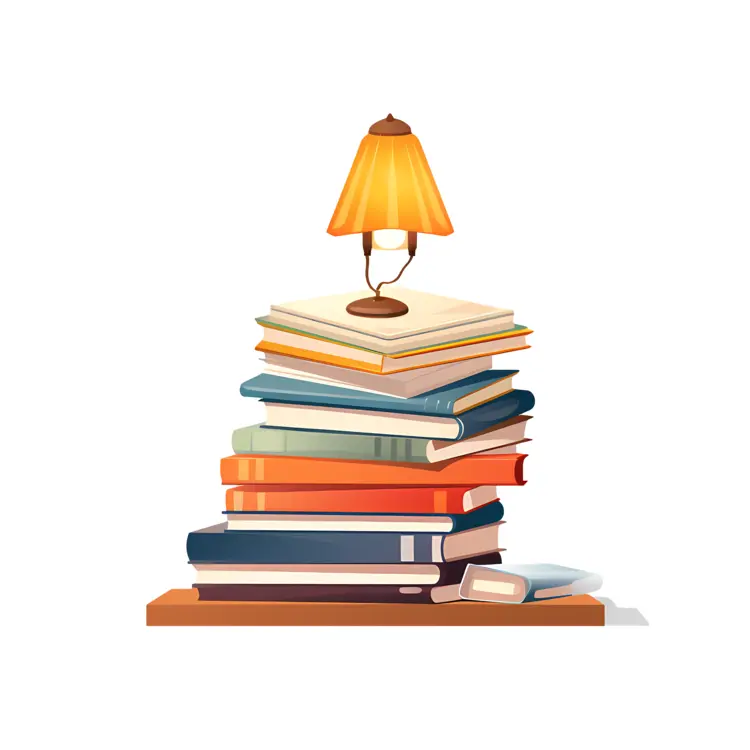 Cozy Reading Corner with Books and Lamp