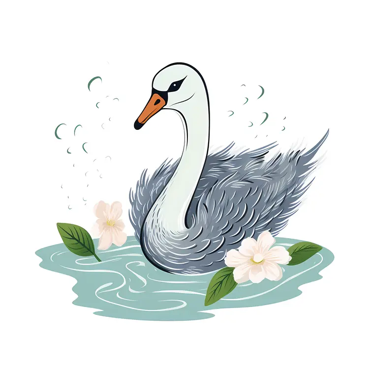 Graceful Swan in a Serene Pond