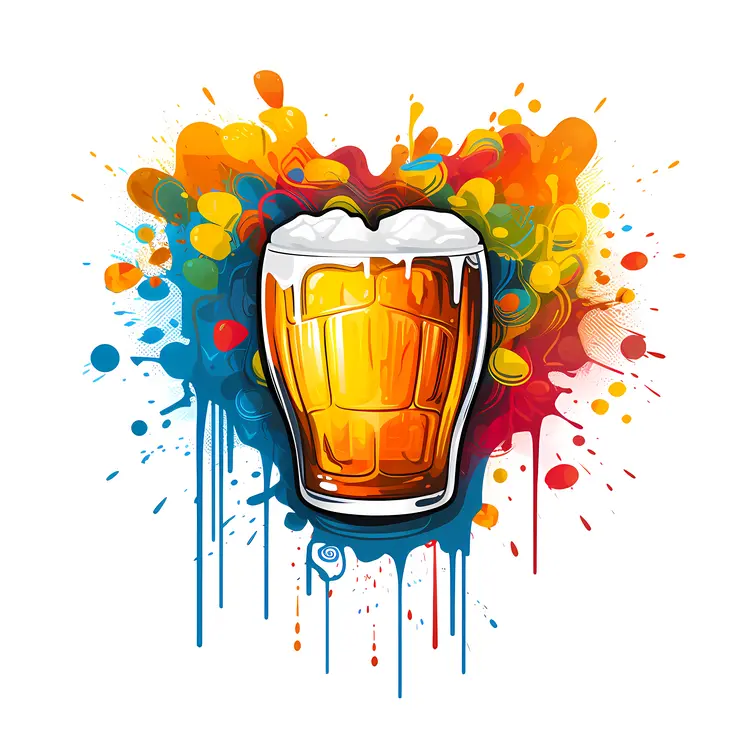 Colorful Splash Beer Glass