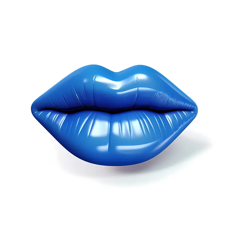 Glossy Blue Lips Illustration