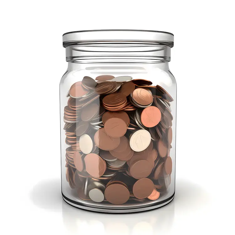 Coin Jar Filled with Savings