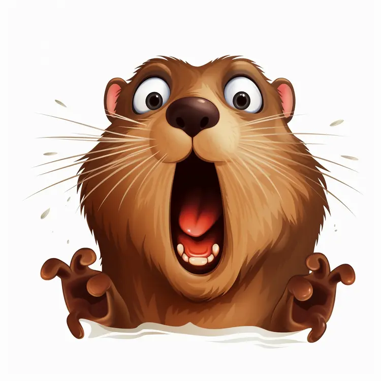 Surprised Cartoon Otter Illustration