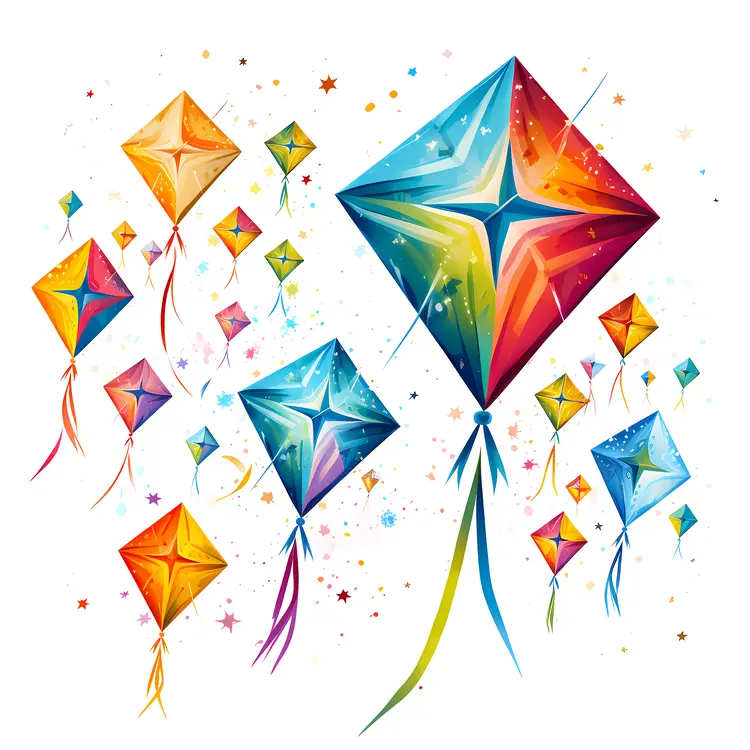 Colorful Kites Flying in the Sky